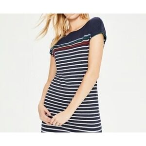 Boden Paulina Womens Striped Short-Sleeve Dress‎ UK 16L US 12L Navy/White